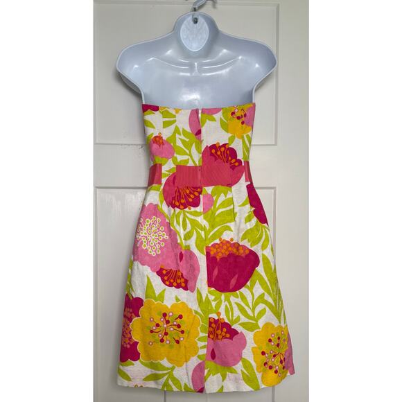 Lilly Pulitzer Vanessa Floral Print Strapless Dress SIZE 0 - Picture 2 of 13